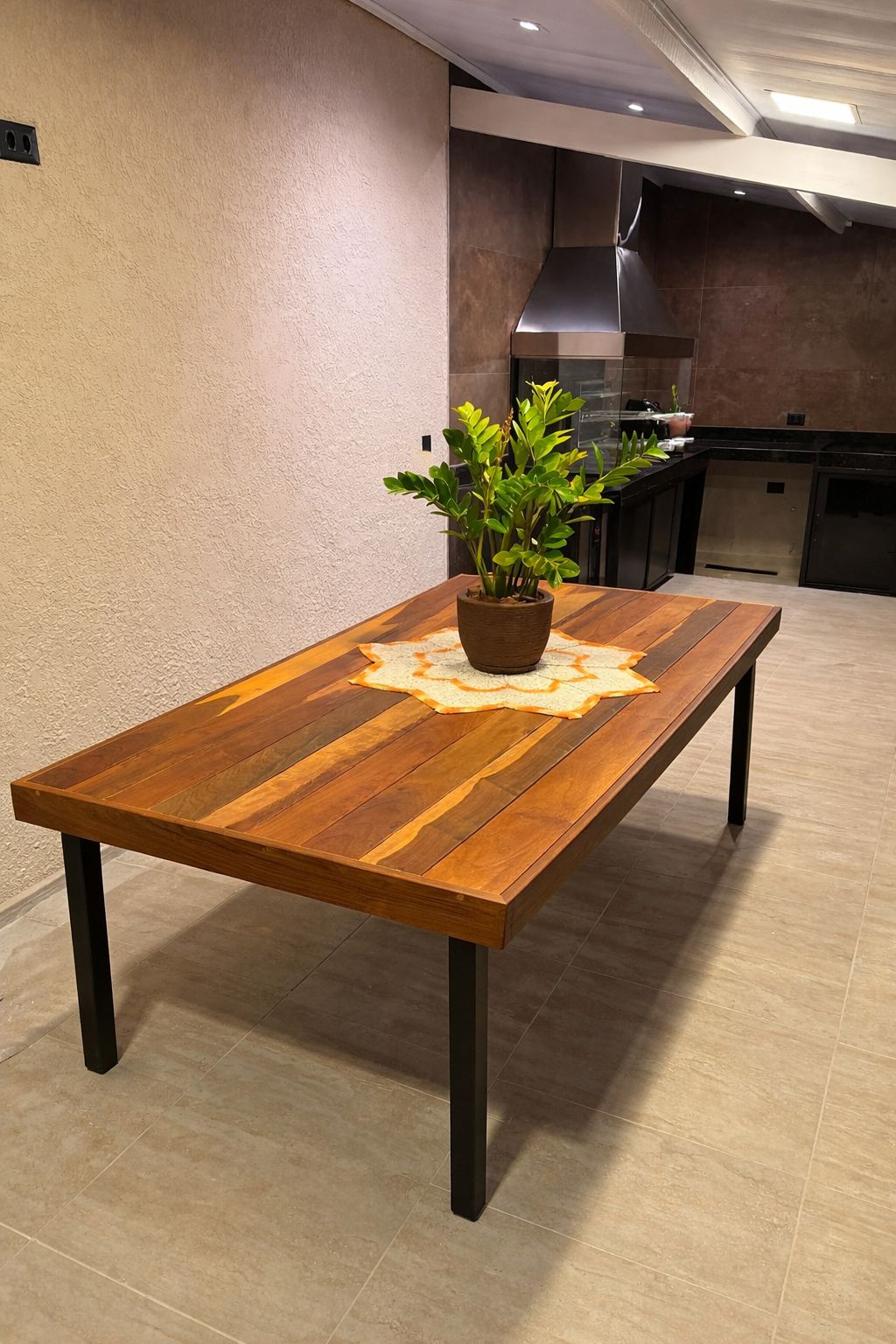 Base + Tampo Madeira Ripada 2,20X1,00