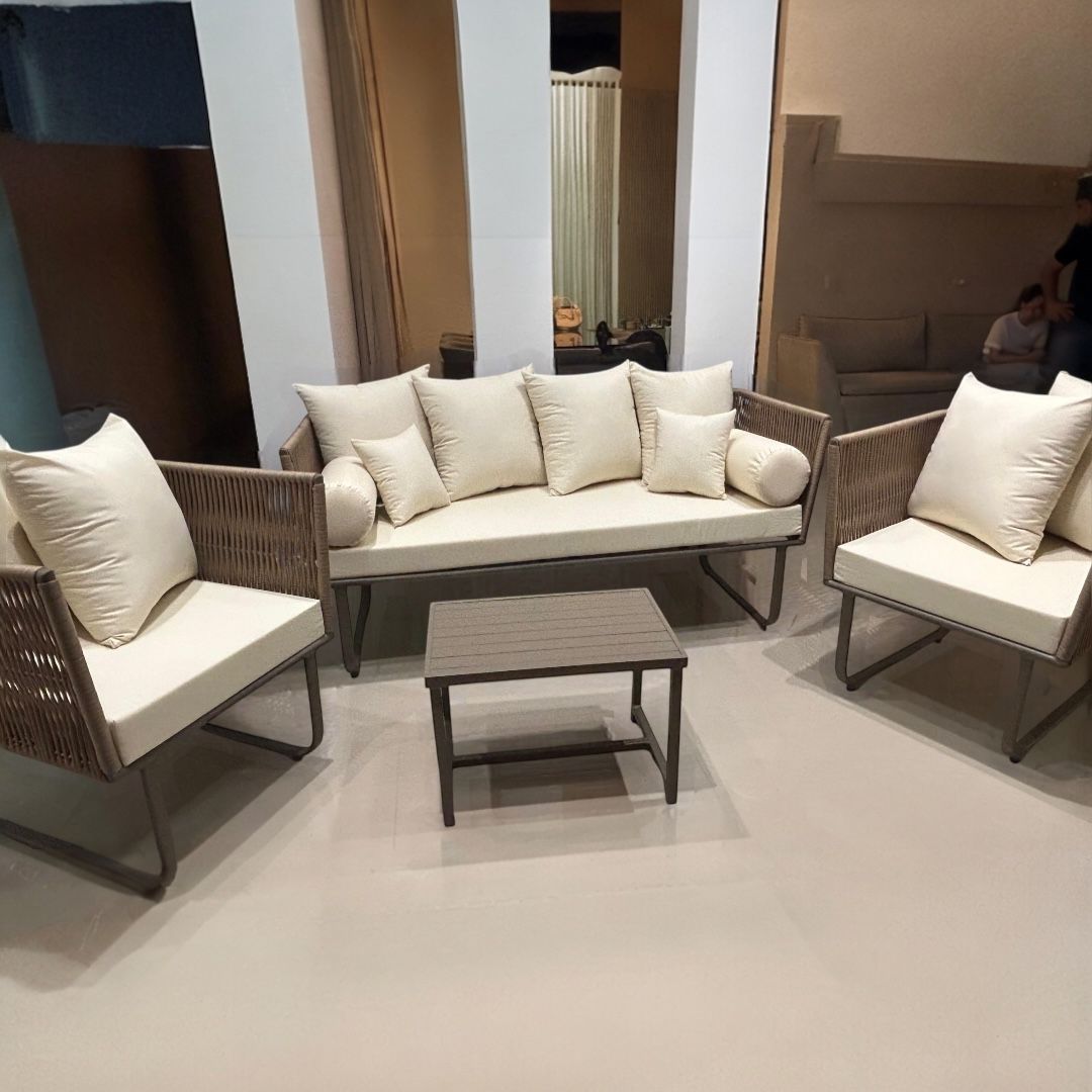 Jogo de Sofá FLORIDA Alumínio/Corda Náutica